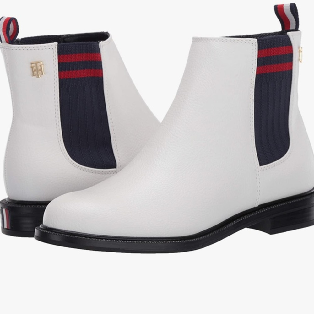 Tommy Hilfiger Women’s White Navy Ankle Boots